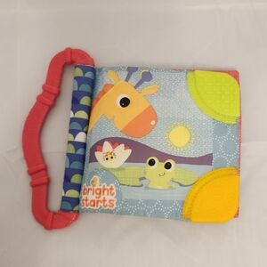 6 1/2” Bright Starts Jungle Themed Picture Book Plush Crinkle Baby Toy